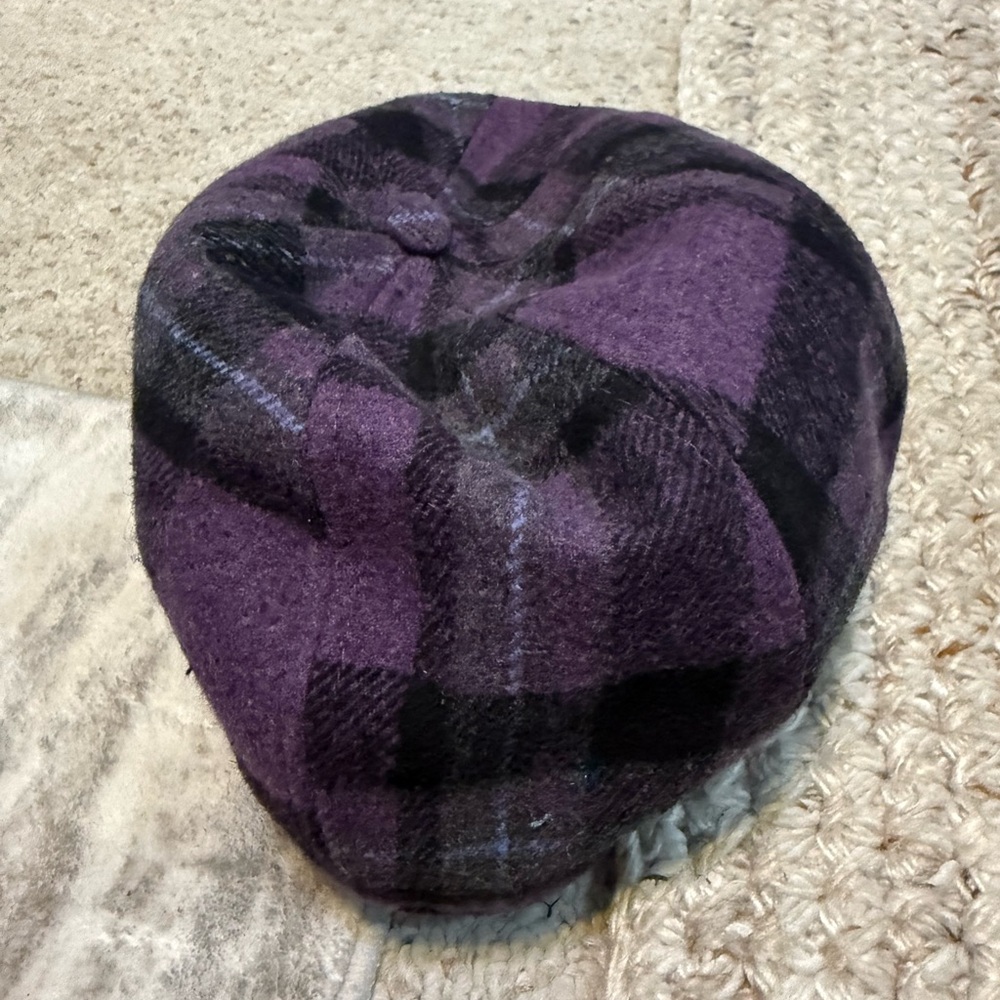 Purple Plaid Men's Newsboy Cap